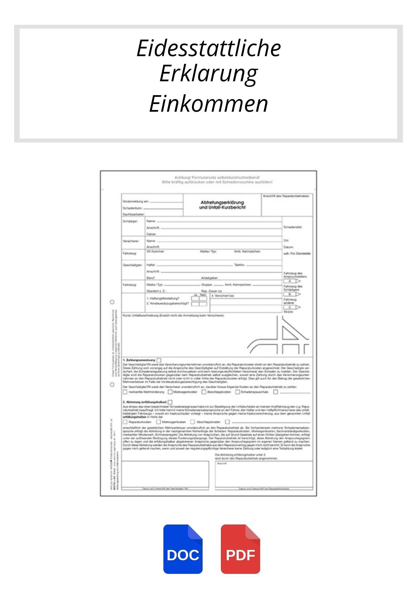 Eidesstattliche Erklärung Einkommen