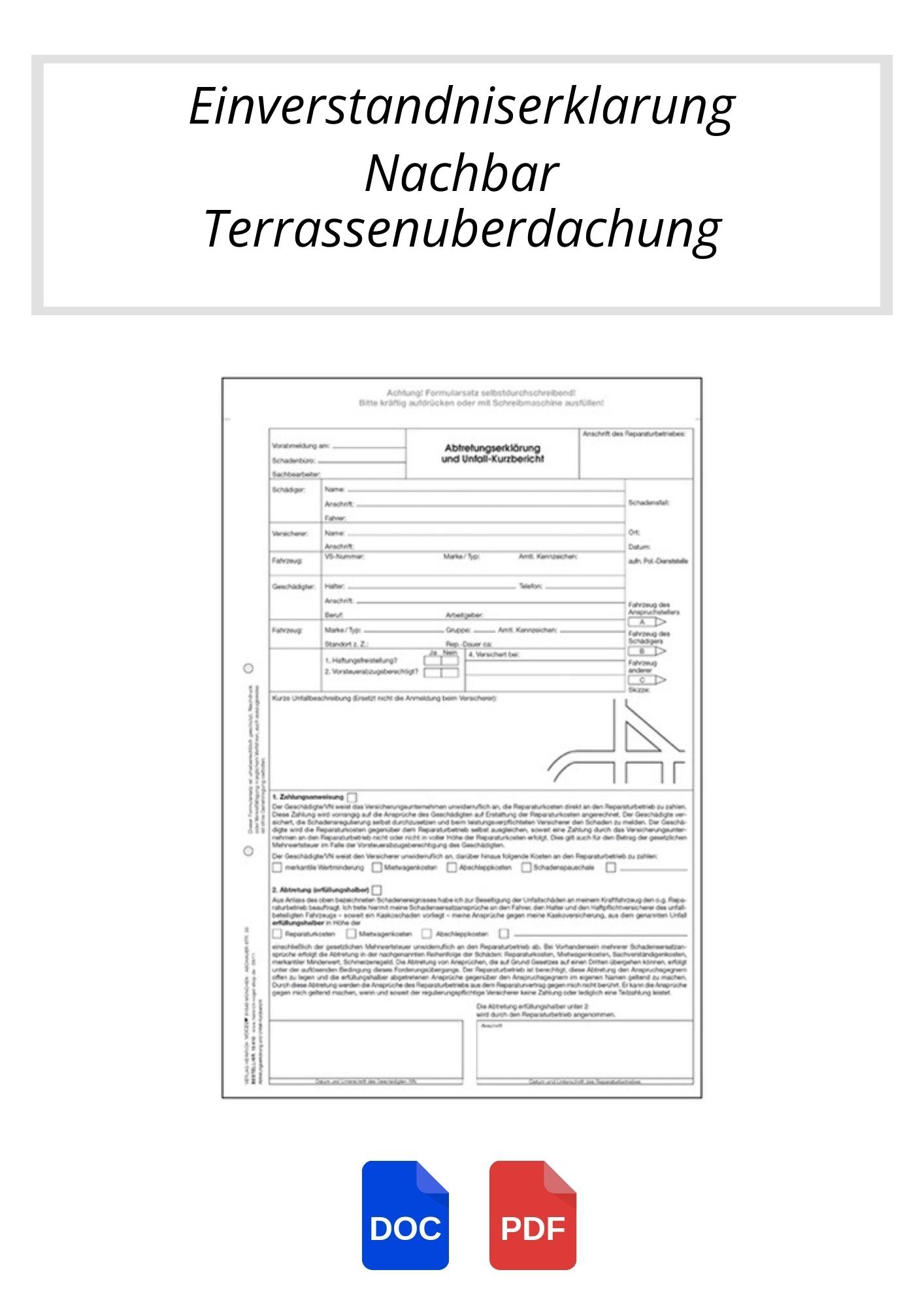 Einverständniserklärung Nachbar Terrassenüberdachung